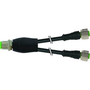 Murr Elektronik M12 Y- naar M12 Bu. ger. PVC-OB 3x0,34 UL, CSA 0,3m, Kabels + Stekkers, Zwart