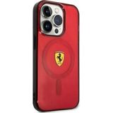 Ferrari FEHMP14LUKR iPhone 14 Pro 6.1" rood/rode hardcase Transparant Magsafe (Apple iPhone 14 Pro), Smartphonehoes, Rood
