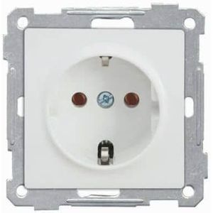 Mutlusan Candela module wandcontactdoos met verhoogde aanraakbeveiliging wit, Knoppen + Schakelaars, Wit