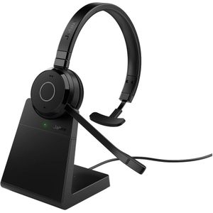 Jabra Evolve 65 TE Headset Bedraad en draadloos Hoofdband Kantoor/callcenter USB Type-A Bluetooth Oplaadhouder Zwart