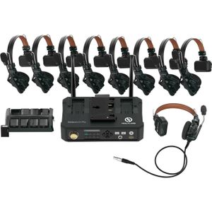 Hollyland Solidcom C1 ProWireless intercomsysteem met 8 ENC headsets met hubstation (1.10 m), Draadloze zender, Zwart