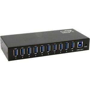 Exsys Industriële USB 3.2 Gen 1 Hub 10-poorts (USB-B, 10 ports), Docking station + USB-hub, Zwart