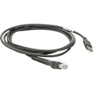 Zebra CBA-U44-S15PAR, zwart, USB A, 4,6 m, LI3608/LI3678, Accessoires voor barcodescanners