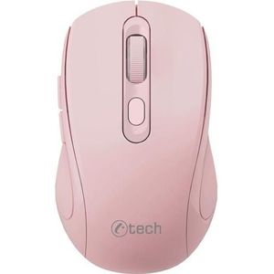 C-Tech WLM-12PK/Ergonomick??/Optick??/Pro prav??ky/Bezdr??tov? USB + Bluetooth/R????ov?? (Draadloze), Muis, Roze