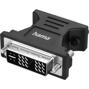 Hama Video adapter, DVI stekker - VGA aansluiting, Full HD 1080p (DVI), Data + Video Adapter, Zwart