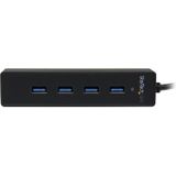 StarTech.com 4-poorts draagbare SuperSpeed USB 3.0-hub met geintegreerde kabel - 5Gbps