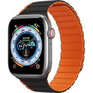 Dux Ducis Magnetisch Apple Watch SE, 8, 7, 6, 5, 4, 3, 2, 1 (41, 40, 38mm) bandje (LD versie) - Zwart (Metaal, Silicone), Horlogebandjes, Zwart