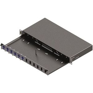 ZVK EasyLan glasvezelverdeelpaneel Basic LSB0A225Grade C 1U/12P 6xLC-Duplex OS2, Server accessoires, Grijs