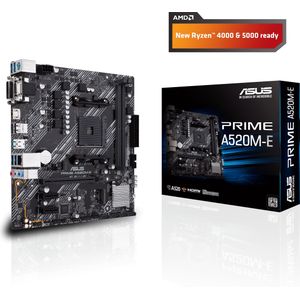 ASUS PRIME A520M-E, AMD A520 Mainbaord - Socket AM4 (AM4, AMD A520, mATX), Moederbord