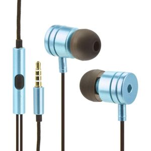 Partner Telecom Wired headphones OEM Wire earphones Jack 3,5 mm with microphone Mi metal box blue, Koptelefoon, Blauw
