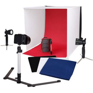 Caruba draagbare fotostudio met losse LED-lampen 60x60x60cm, Accessoires voor studio-apparatuur