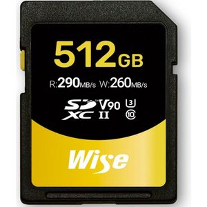 Wise - 512GB SDXC UHS II V90 - Geheugenkaart - Hoge Snelheid