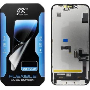 JK LCD display! LCD Display for IPHONE 16e SOFT OLED (Change IC) (Scherm), Onderdelen voor mobiele apparaten, Zwart