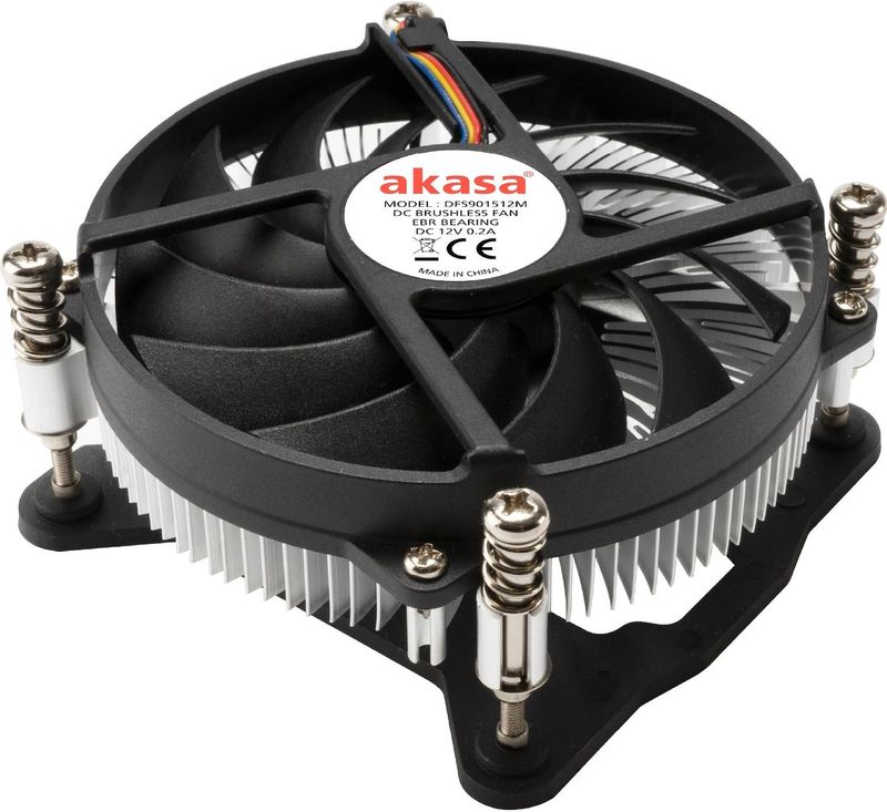 Akasa KS12 | Laag profiel koeler 31.8mm | PWM CPU-koeler | Laag geluidsniveau | 65W TDP | AK-CC6308EP01 | Geoptimaliseerd voor Mini-ITX en HTPC behuizingen