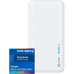 Xlayer Micro (20000 mAh, 74 Wh), Powerbank, Wit