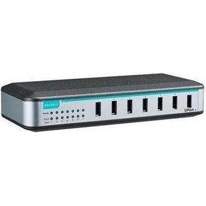 Moxa UPORT 207 - Instapmodel USB-hub met 7 poorten, inclusief adapter (USB-C, 7 ports), Docking station + USB-hub