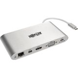 Tripp Lite U442-DOCK1 laptop dock & poortreplicator Bedraad USB 3.2 Gen 1 (3.1 Gen 1) Type-C Zilver