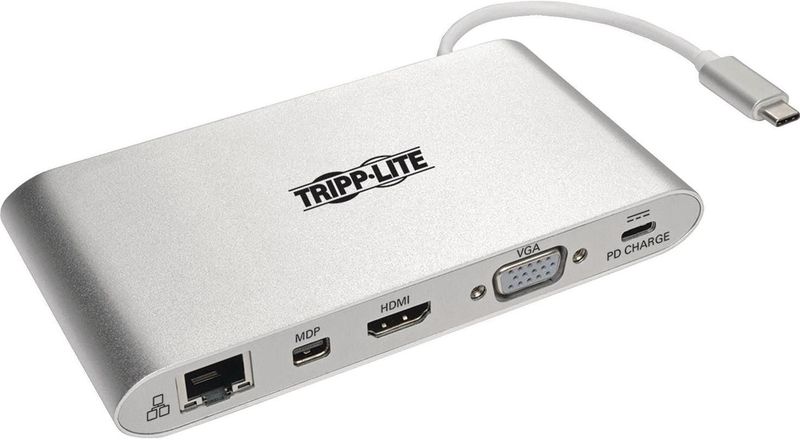 Tripp Lite U442-DOCK1 laptop dock & poortreplicator Bedraad USB 3.2 Gen 1 (3.1 Gen 1) Type-C Zilver