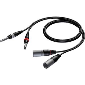 Procab Kabelis Procab Jack 6,3 mm x2 - XLR x2 3 m juoda (CAB708/3) (3 m), Audiokabel