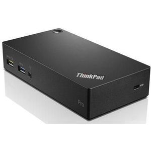 Lenovo ThinkPad USB 3.0 Pro Dock EU Bekabeld USB 3.2 Gen 1 (3.1 Gen 1) Type-A (USB C), Docking station + USB-hub, Zwart
