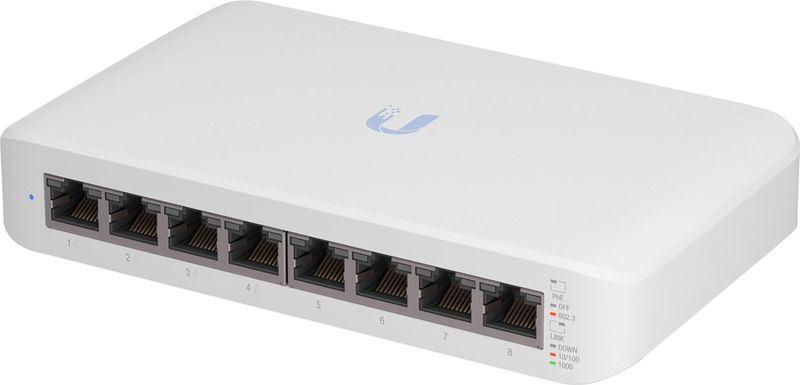 Ubiquiti - USW-LITE-8-POE - Netwerkschakelaar - Wit - 8 Poorten