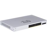 Cisco - CBS220 - Smart GE PoE Switch - Zwart - 24 Gigabit Ethernet-poorten