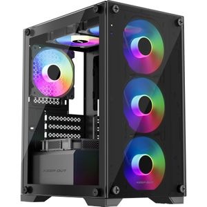 ATX Semi-toren doos KEEP OUT XC-201 GLASS Zwart