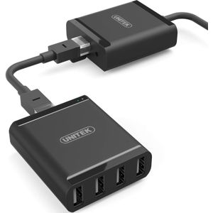 Unitek - Y-2516 - Interface Hub - USB 2.0 - Zwart - 5 Havens