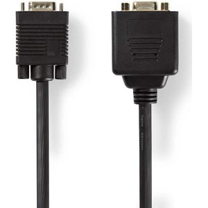 Nedis Valueline, VGA Splitter Kabel VGA Mannelijk - 2X VGA Vrouwelijk 0,20m - Zwart, Videokabel