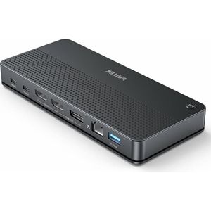 Unitek D1103A01 (USB-A, 10 ports), Docking station + USB-hub, Zwart