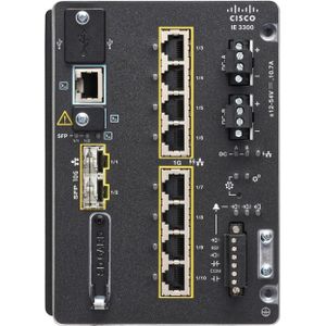 Cisco KAT IE3300 MET 8 GE KOPER EN (10 ports), Netwerkschakelaar, Zwart