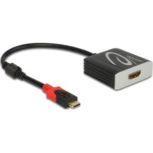 Delock USB-C naar (HDMI, 20 cm), Data + Video Adapter, Zwart