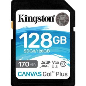 Kingston SD MicroSD-kaart 128 GB Kingston SDXC Canvas Go Plus C10 kleinhandel (microSDXC, 128 GB), Geheugenkaart