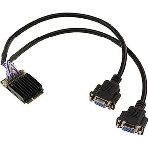 Kalea-informatique 2 Port Graphics Card VGA 1080p via mPCIe port MiniPCIe Full Size with Silicon Motion SM750 Chipset, Videokaart