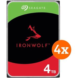 Seagate - IronWolf - Harde Schijf - 4TB - 3,5 inch - 4-Pack