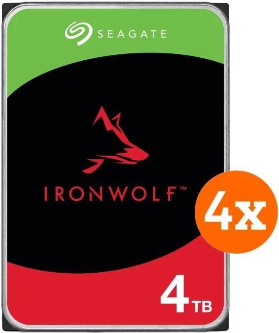 Seagate - IronWolf - Harde Schijf - 4TB - 3,5 inch - 4-Pack