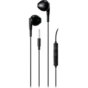 Deltaco E130 Semi-in-ear oordopjes, antwoordknop, 3,5 mm, microfoon, zwart (Bedraad), Koptelefoon, Zwart