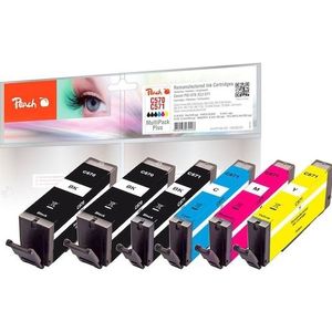 Peach 0F320134 inktcartridge 6 stuk(s) Compatibel Normaal rendement Zwart, Cyaan, Magenta, Geel