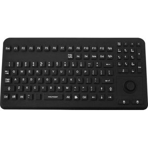 Gett InduProof Geavanceerd siliconen toetsenbord IP68 waterdicht desinfecteerbaar 104 toetsen VESA USB (DE, Bedraad), Toetsenbord, Zwart
