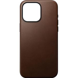 Nomad Back Cover Modern Leer iPhone 15 Pro Max Bruin (iPhone 15 Pro Max), Smartphonehoes, Bruin