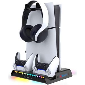 - iPega P5S006 Multifunctionele oplaad-RGB standaard met koeling voor PS5 Slim Zwart (PS5), Andere spelaccessoires, Zwart