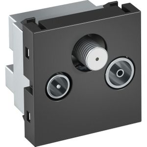 OBO Bettermann OBO ANT-3SD SWGR1 Antennecontactdoos, radio - TV - SAT 45x45mm zwartg (Antenne aansluiting), Satelliet accessoires, Grijs