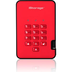 iStorage diskAshur² - harde schijf - gecodeerd - 3 TB - extern (draagbaar) (3 TB), Externe harde schijf, Rood