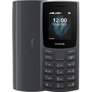 Nokia Nokia 105 (2023) 4G Dual SIM Zwart (EN,HR,MK,SRB,SLO,ALB,CZ,HU,DE) EU (1.77", 4G), Sleutel mobiele telefoon, Zwart