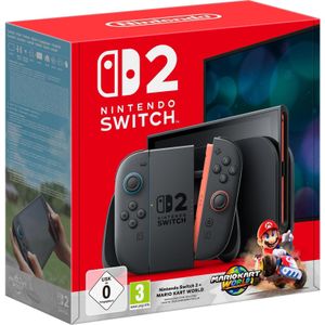 Nintendo Switch 2 + Mario Kart World-Set, Spelcomputer, Zwart