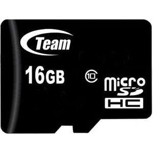 Team Group Team - Flashgeheugenkaart (microSDHC/SD-adapter inbegrepen) (microSDHC, 16 GB, U1, UHS-I), Geheugenkaart, Zwart
