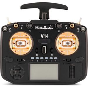 HelloRadio V14 MAX R9 OLED 2,4GHz 4in1 LBT M2 Fernsteuerung schwarz, gold