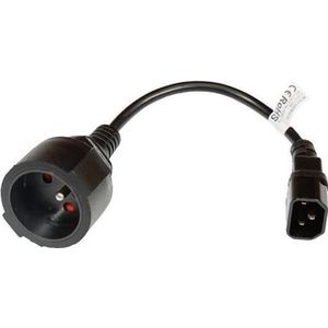 OEM Reductie UPS 230V 1 stopcontact / UPS. Kabellengte 23cm. (Verlaging CEE 7/5 naar IEC320 C14, UPS accessoires