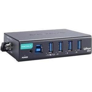 Moxa UPORT 404A-T - 4-poorts USB 3.2-hubs van industriële kwaliteit, bedrijfstemperatuur van -40 tot 85C (USB-A, 4 ports), Docking station + USB-hub