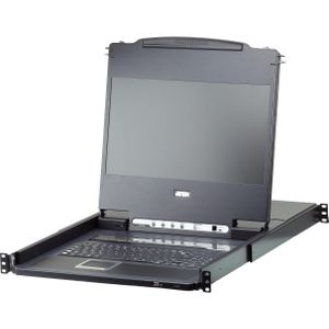 ATEN CL6708MW rack console 43,9 cm (17.3") 1920 x 1080 Pixels Metaal, Kunststof Zwart 1U